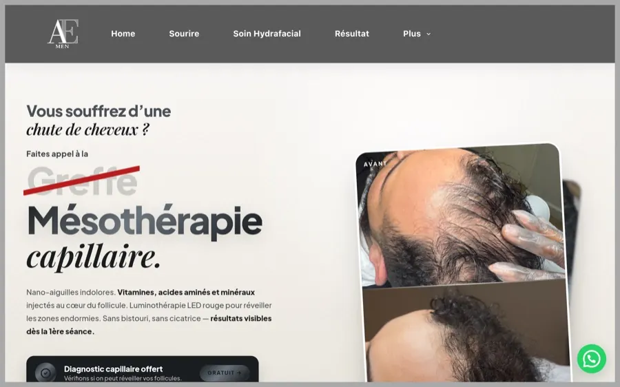 Capture du site Aesthetic Men