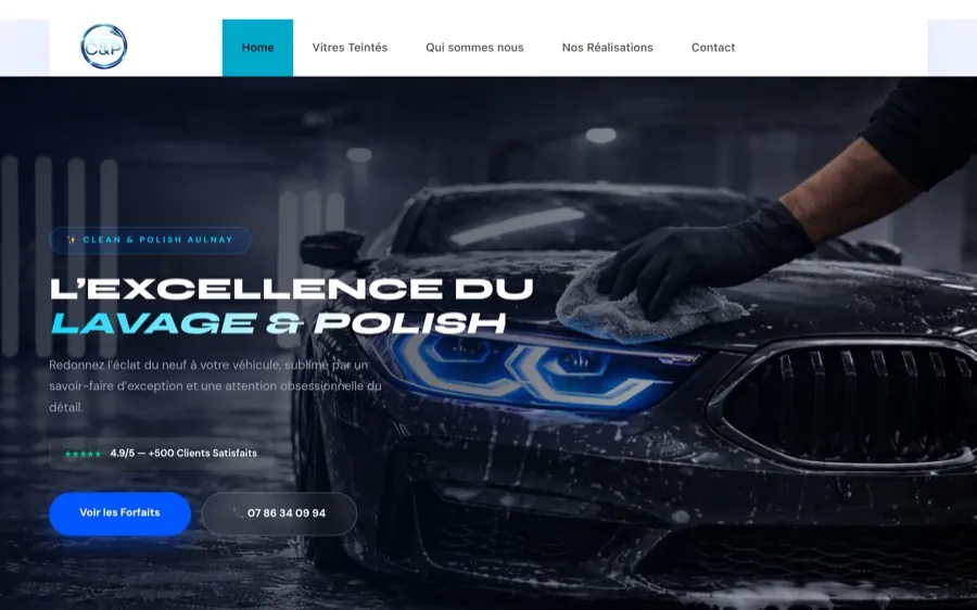 Site Clean & Polish, vers lequel mène la campagne Meta Ads